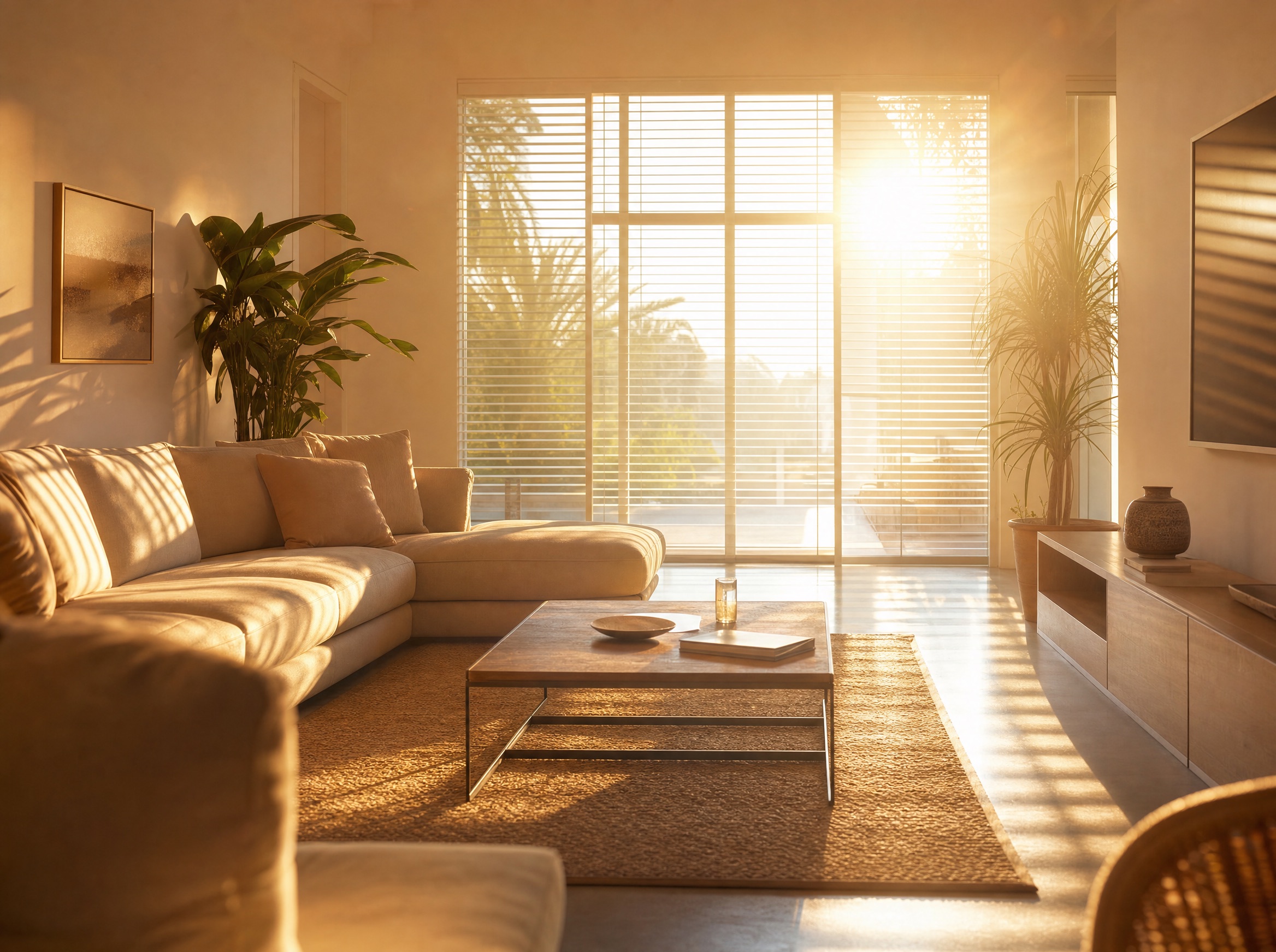 A Columbus living room in peak summer heat